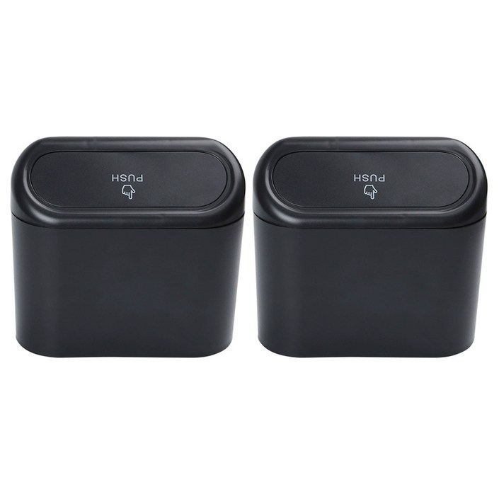 코히모 차량용 원터치 휴지통 5W0111, 블랙, 2개