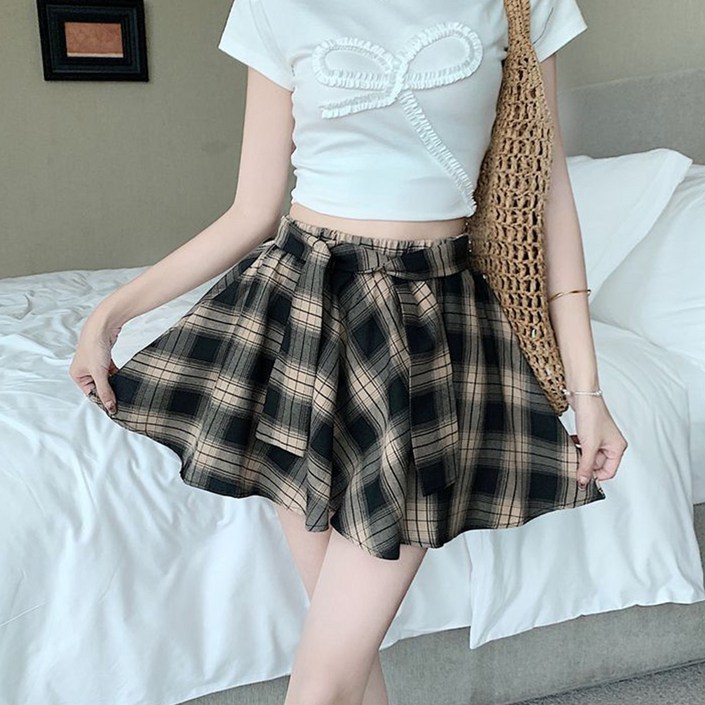 메이첼 알레 체크 플레어 미니 스커트 10367