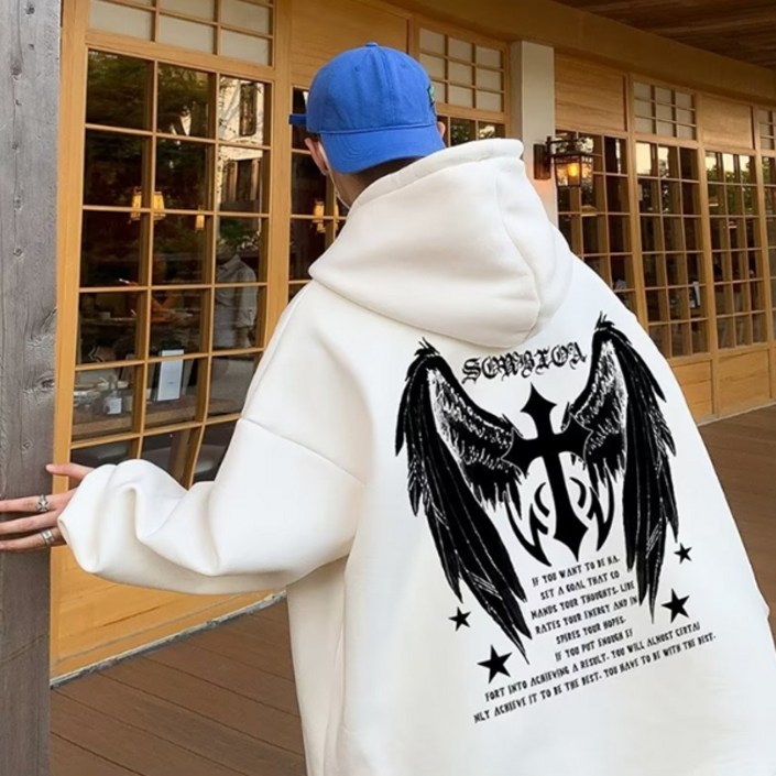 제이티엘 남성용 에너지 스트릿패션 박시 후드티