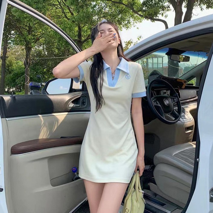 여성용 바디보 카라 미니 원피스
