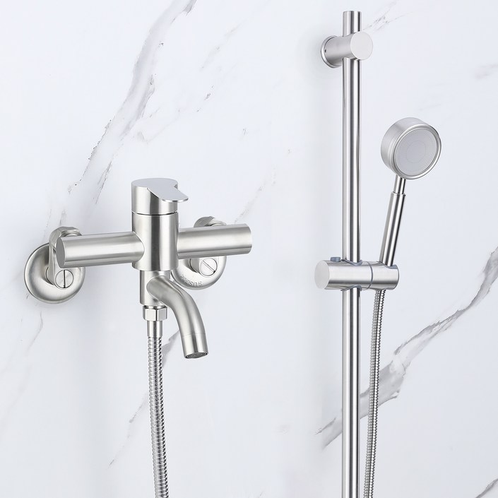 준앤코 스테인리스 샤워기세트 샤워수전 슬라이드바 욕조샤워기