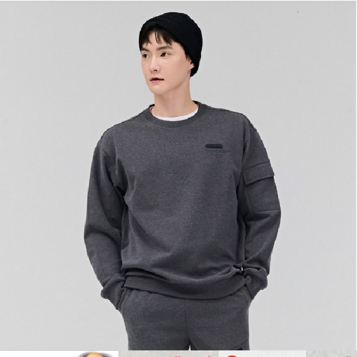 체이스컬트[경산 NC] 24년 신상 깔끔한 남성 소매 포켓 기모 맨투맨 티셔츠