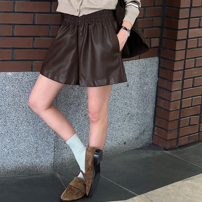 난닝구테놀브 레더밴딩숏팬츠