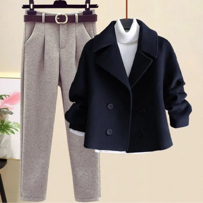 빌리즈빈 겨울 스틸레토 3종세트 여성 자켓 니트 세트 1787