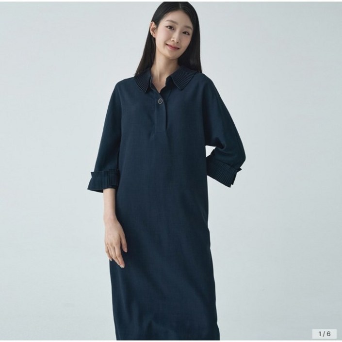 지센파격할인 여성 소매 플리츠 원피스