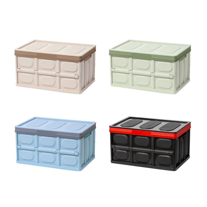 30L, 56L접이식 플라스틱 다용도 박스 장난감 트렁크 수납함 베이지그린블루블랙, 30L 접이식 박스 그린, 1개