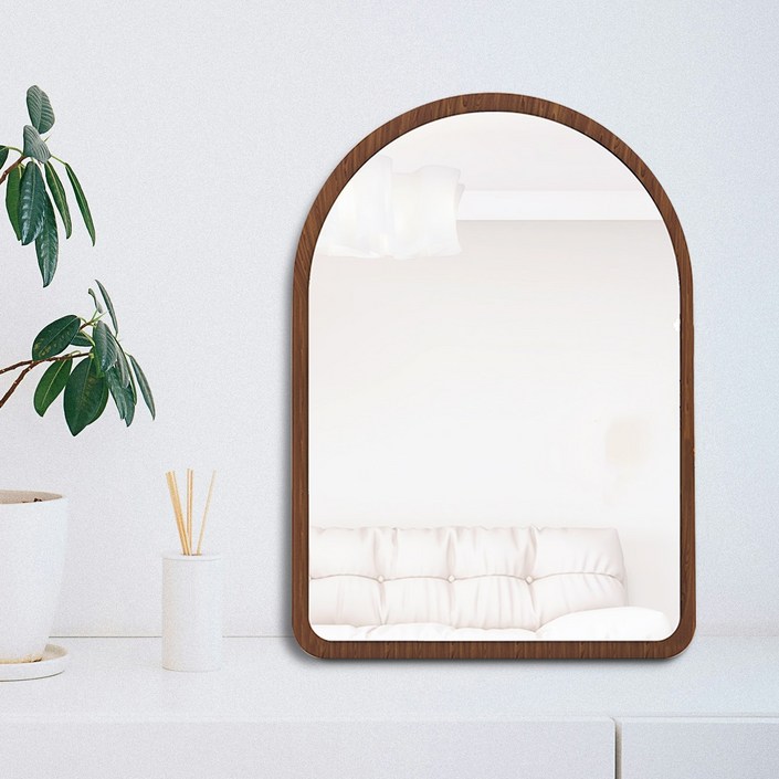 모바이브 탁상 거울 화장대 스탠드 벽걸이 원목 우드, 모바이브 거울  월넛