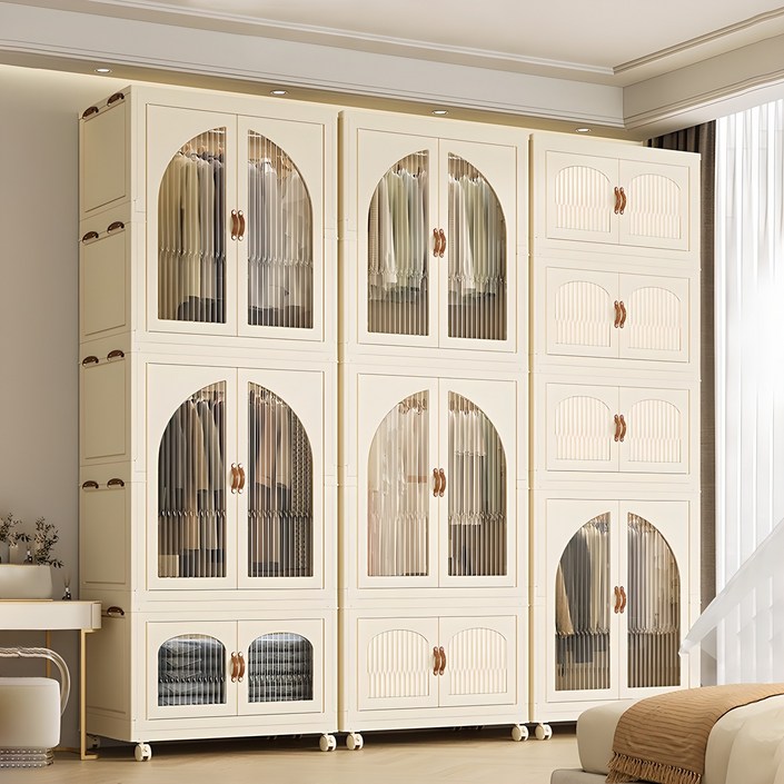 리빙원 원룸 이동식옷장 양문형 옷 수납함 대형 리빙박스 정리함 캐비넷 폴딩박스, 화이트X특대형A