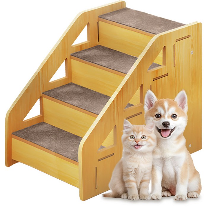 원목 프리미엄 강아지 프리미엄 안심 계단 3단 논슬립  자연감 인테리어, 1개