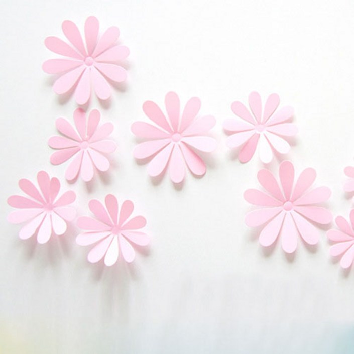 미즈코스12p 3D 꽃 포인트 벽지 입체 스티커 벽면 인테리어 시트지 벽장식 카페 집꾸미기