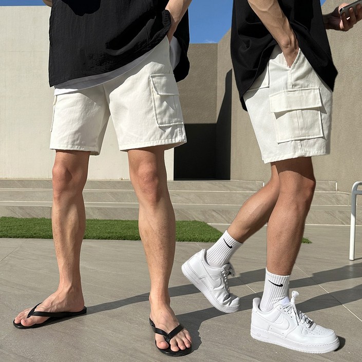 맨즈셀렉터 남자 반바지 여름 카고 밴딩