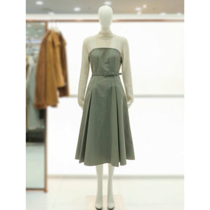 씨씨콜렉트 여성 롱 원피스 데일리 심플 코디아이템 벨티드 니트패치 원피스C234MSE032카키DGDH2253647