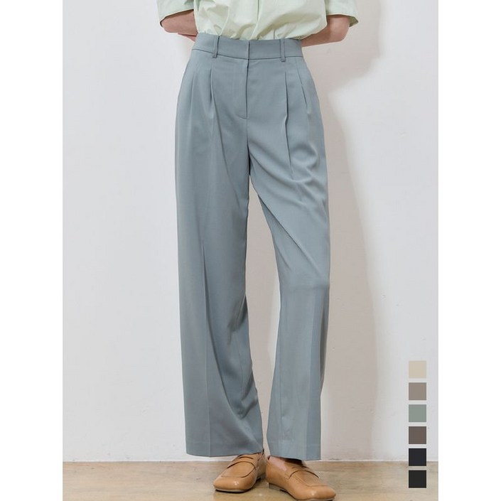 리스트 감각있는 투턱 롱 와이드 팬츠 택가격 178000원