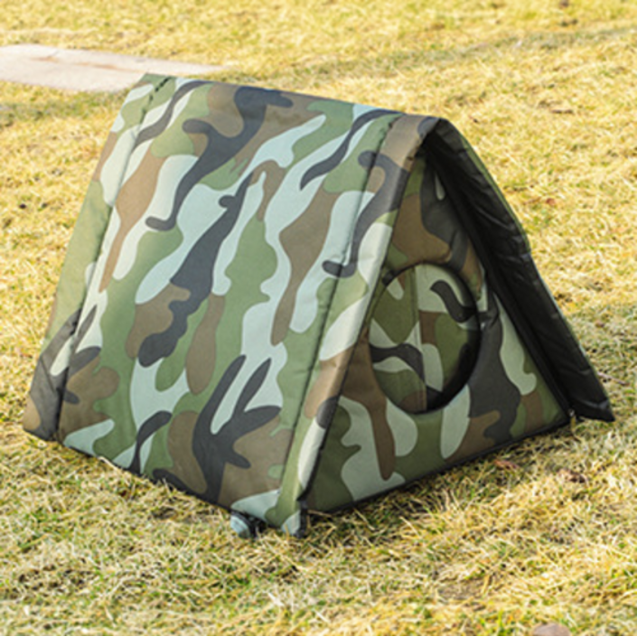 야외 실외 길고양이집 길 고양이 겨울 여름 비 집 방수 보온 보호 텐트 급식소 보호색 카고, 초록환경