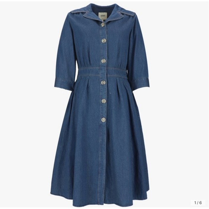 지센파격할인 여성 플레어 데님 롱 원피스