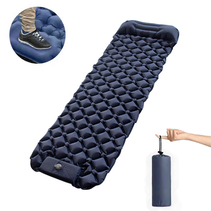 프리파워 1인용 자충매트 에어매트 발로 10초 충전 방수 6cm 두께파우치 증정 캠핑매트텐트차박 적합
