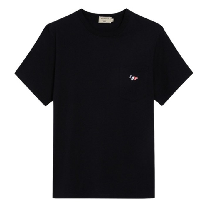 메종키츠네 W쇼핑 트리컬러 폭스 패치 클래식 포켓 티셔츠  FM00120KJ0010wshop