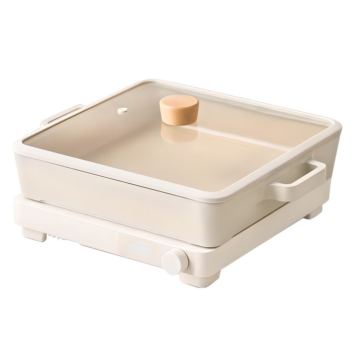 네오플램피카 인덕션 사각 전골팬 + 다이얼 인덕션 세트 2종, 혼합색상, 전골팬 + 유리뚜껑 + 사각 다이얼 인덕션, 1세트