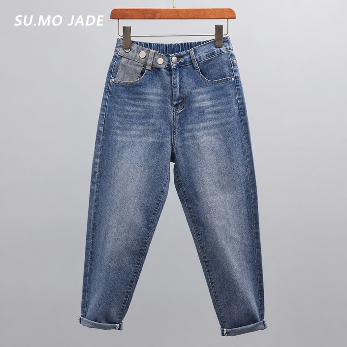 SU.MO JADE 배기청바지  9부 편한 데님 팬츠