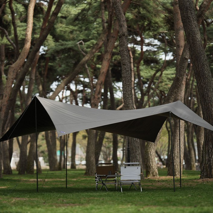 블루폴 캠버 옥타 타프 캠핑 대형 그늘막 방수 블랙코팅 실타프