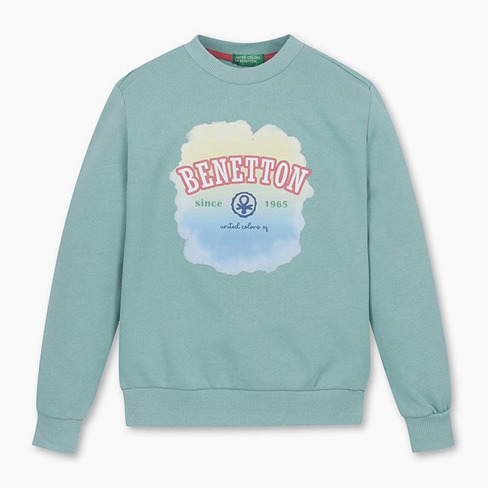 베네통 키즈 프린팅 포인트 맨투맨 QAMT09461MT