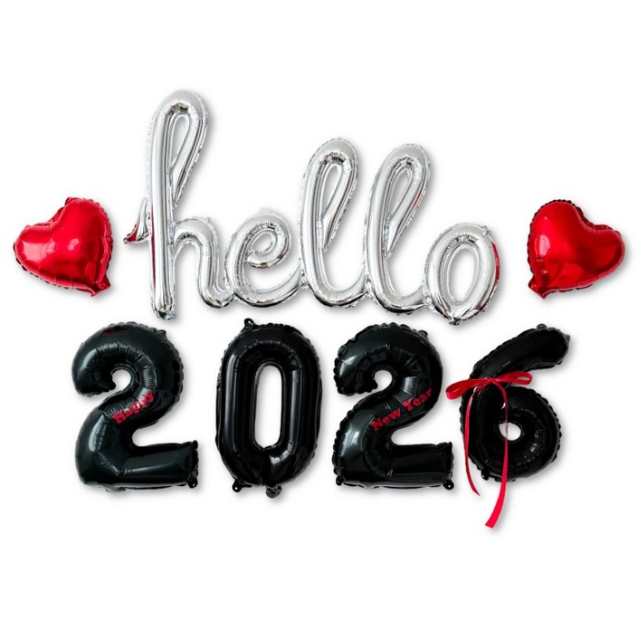 하피블리 헬로 2026 신년 풍선 연말 파티 용품 홈 이벤트 세트