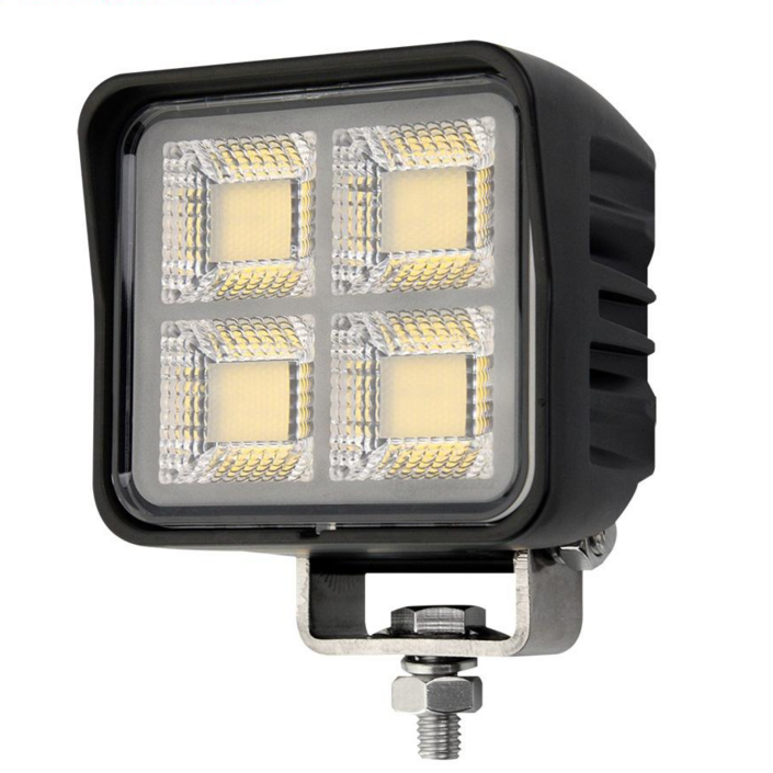 GL100 LED 써치라이트 100W 사각 작업등 DC 12V 24V 차량용 선박용 써치라이트 자동차 보조등 9000루멘 야간 작업등 전조등, 1개