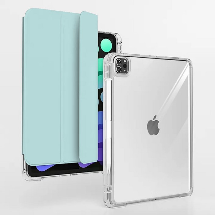나인어클락 와이드 클리어 아이패드 슬라이드 세로거치 고광택 투명케이스 아이패드 7 8 9 10 에어 6 5 4 프로11 프로13 12 호환 애플펜슬 충전 수납 홀더