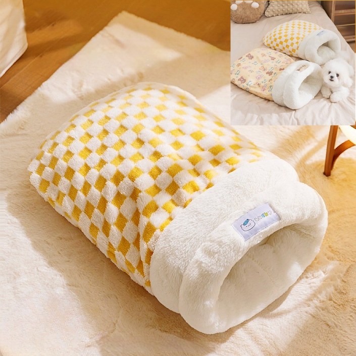 고양이 강아지 반밀폐 침낭 숨숨집