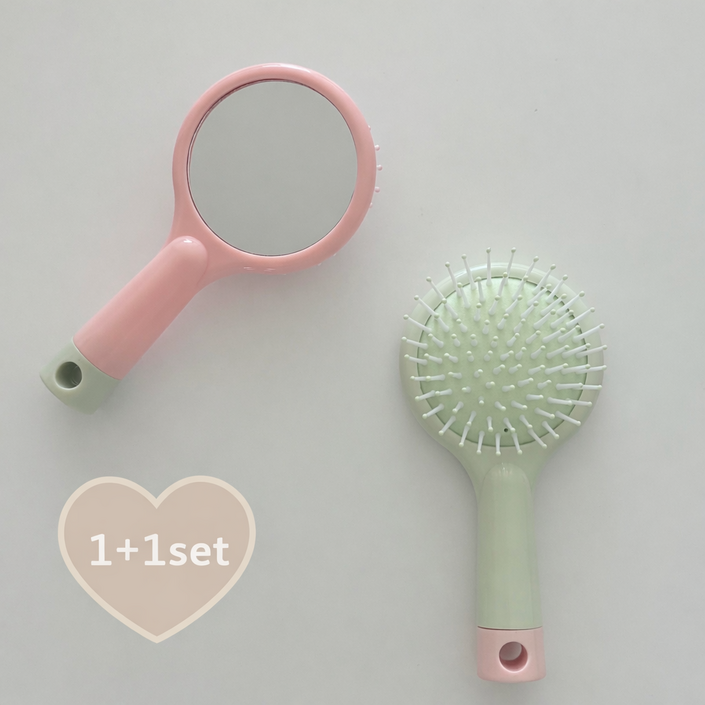 빗 거울 미니 11 손거울  휴대용 헤어 브러쉬