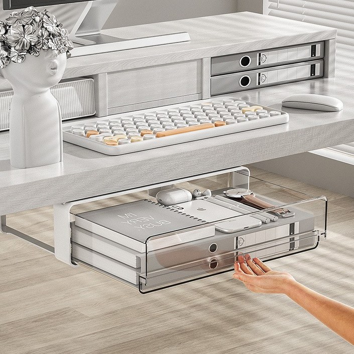 콜콜러브 책상 밑 숨겨진 공간 활용 부착식 히든 서랍 중형 대형