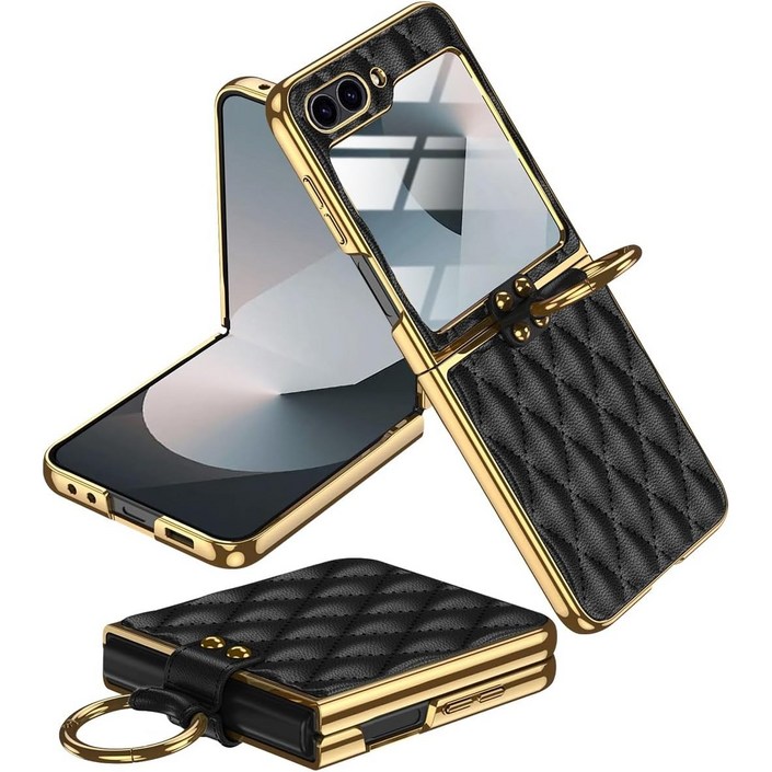 헤미션 갤럭시 Z플립 링 가죽 케이스 외부보호필름 ZFLC01