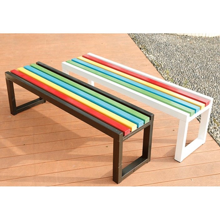 공원용 놀이터 운동장 야외용 야구장 흡연실 옥외용 파크 무지개 평의자 벤치 긴 의자 120cm, 화이트120cm