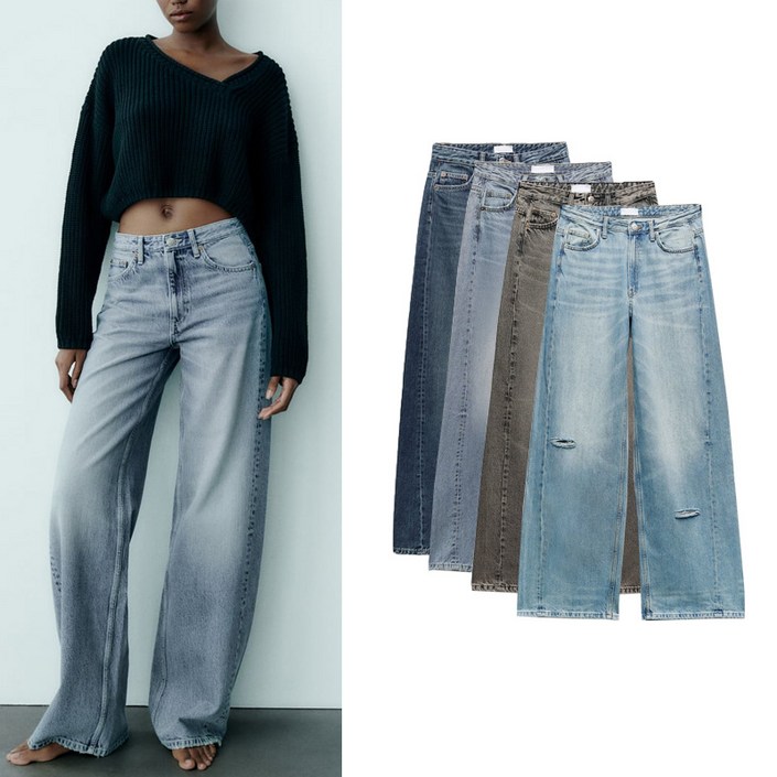 ZARA 자라 여성 와이드핏 청바지 캐주얼 데님팬츠 ZARA 자라 여성 와이드핏 청바지 캐주얼 데님팬츠