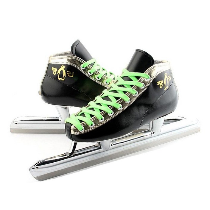 국산 고급형 펭귄 스피드스케이트+날집+가방 스케이트, 펭귄 스피드 스케이트 블랙