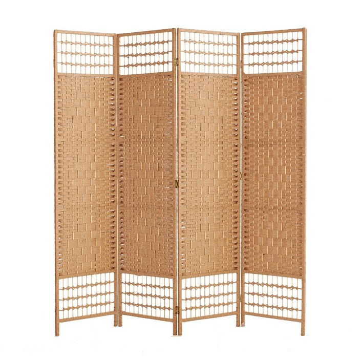 요고바라 인테리어 라탄 파티션 원목 칸막이 가림막 자바라 받침대, 사각갈색