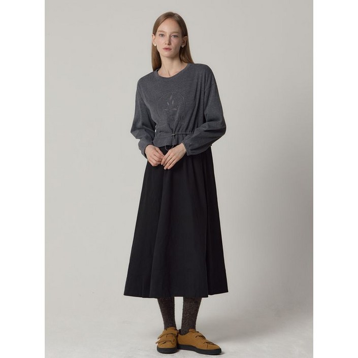 오조크 기모 맨투맨 스커트 레이어드 원피스 택가격 142000원