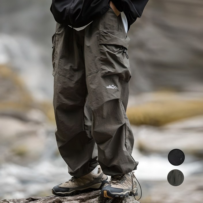 HANYO 방수 작업복 포켓 디자인 등산캠핑용  아웃도어 남녀공용 캐주얼 롱팬츠