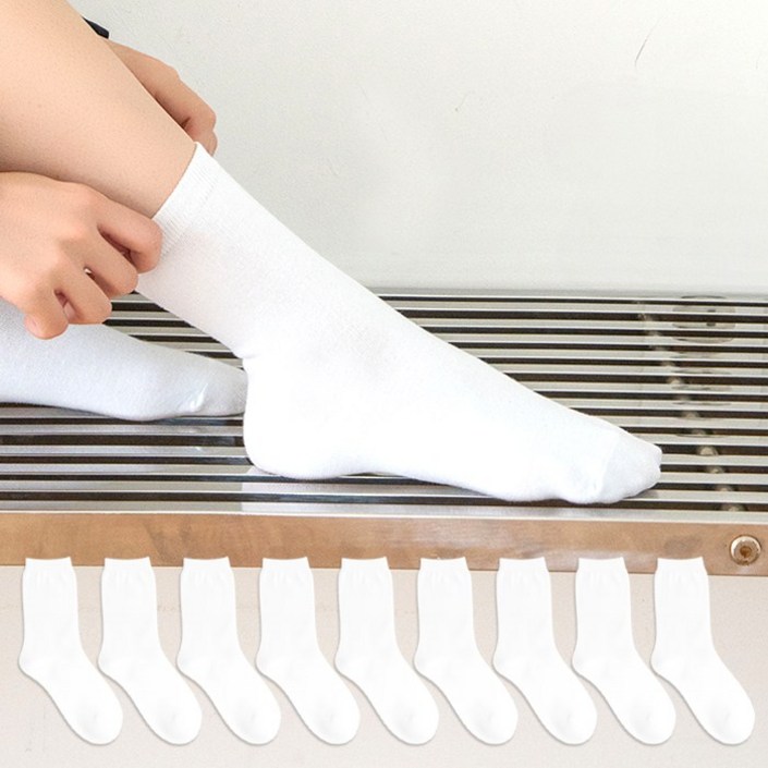 본베이직 여성 국산 무지 중목 양말