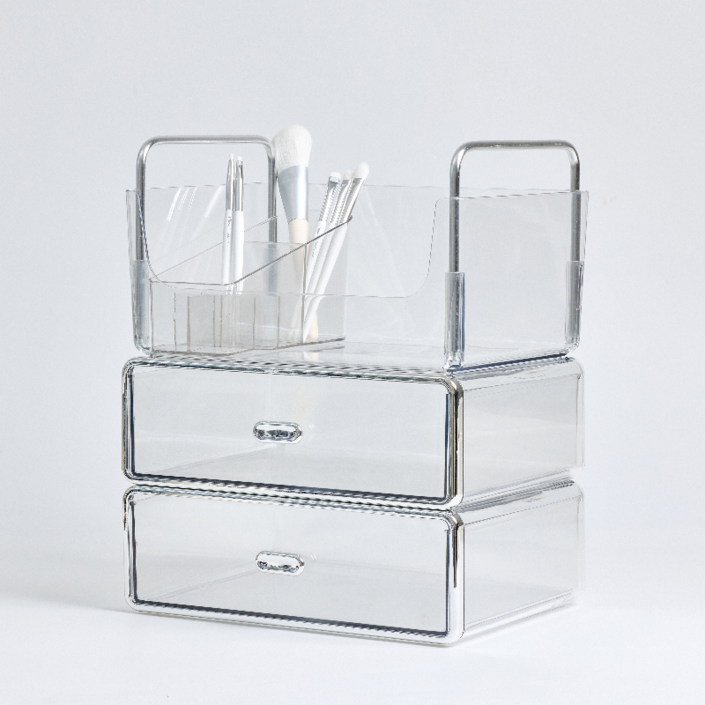 미노스토리 심플 다용도 프레임 화장품정리함, FULL 투명