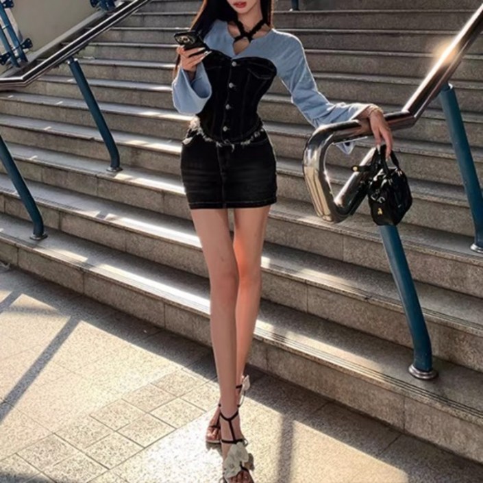 텐미닛스타일 트렌디 여리포인트룩 루비트 투피스