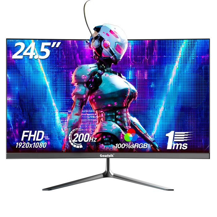 25인치 FHD 200Hz 평면 게이밍 사무용 모니터, IPS 패널, Freesync 지원 스피커 내장 24인치 모니터, 25inch 1K 200Hz, 64cm