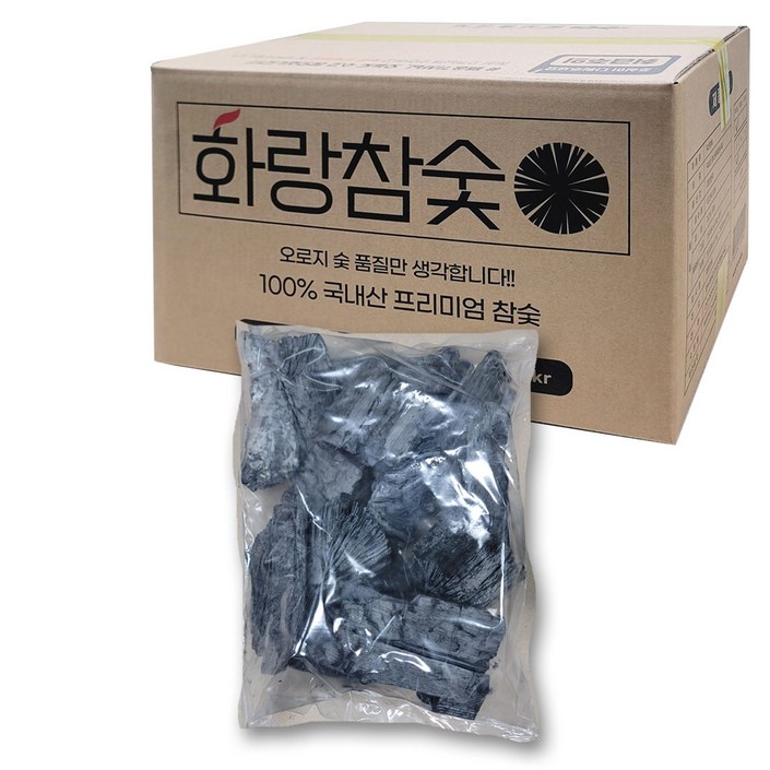 화랑참숯 백탄 개별 소분포장 국내산 참숯, 백탄개별포장, 8kg