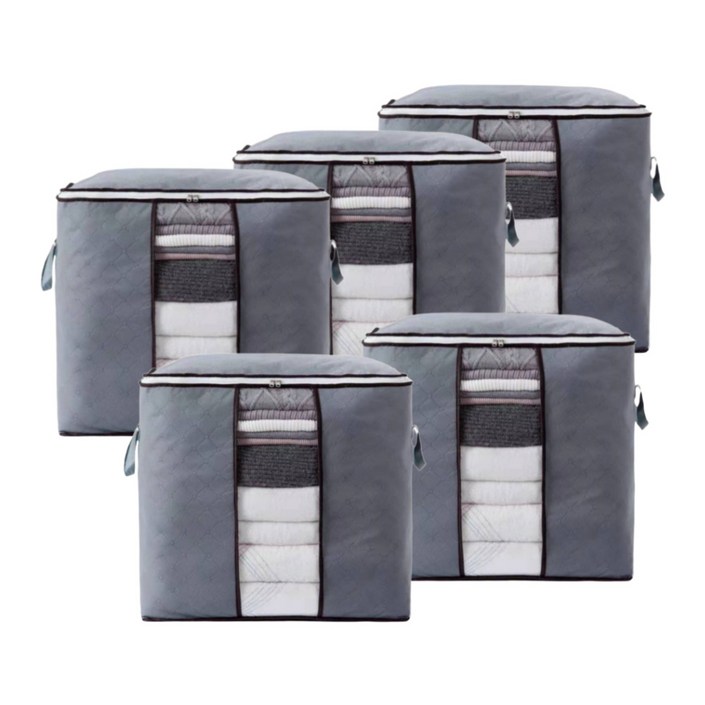 인사이드리빙 특 대형 이불 보관함 옷 의류 이불정리함 수납함 리빙박스 좁은집수납 그레이, 5개, D형특대형