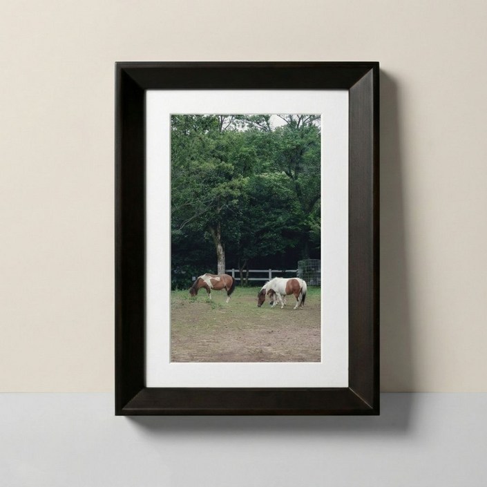 삼각 소나무 원목 아크릴 액자 5×7, 4×6 사이즈 겸용, 40개, 브라운블랙