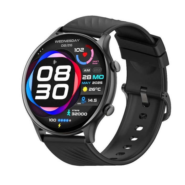 PEJE 운동 건강 24시간 모니터링 블루투스 통화 스마트워치, GPS  블루투스, 4.9cm, 검정색