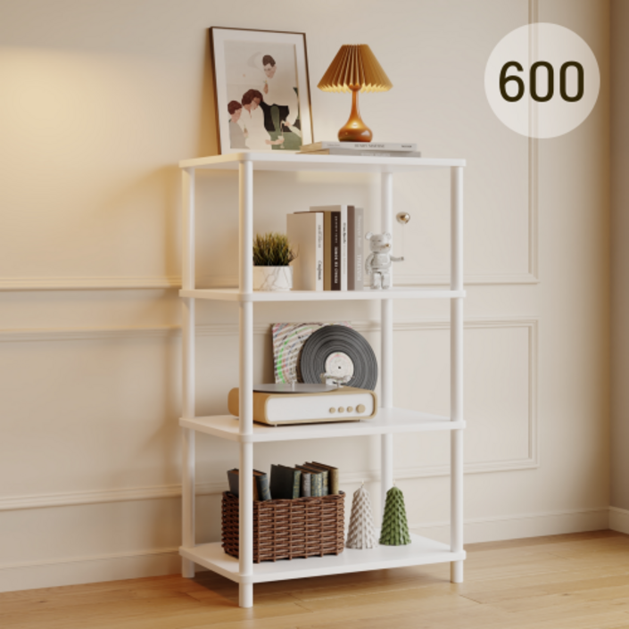 워너픽 다용도 선반 진열장, 4단, 화이트