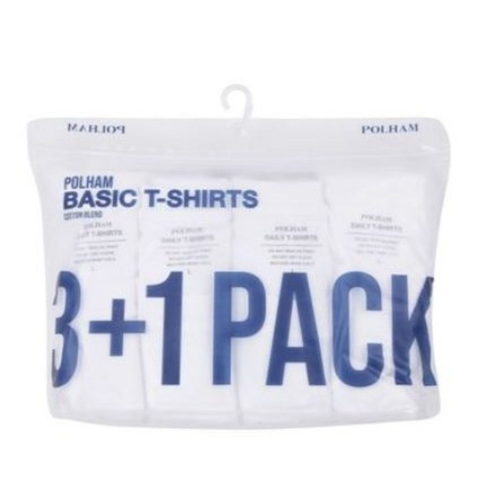폴햄 이너 반팔 티셔츠 사계절로 입는 촉감 좋은 기본 3+1팩(4장) 3팩+1 4팩 이너 면 티셔츠 - 투데이밈