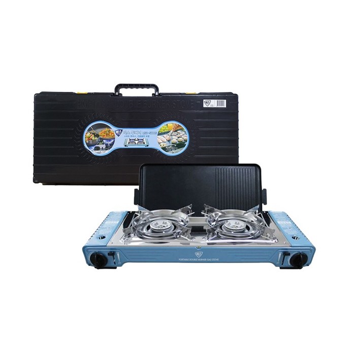 맥스 투버너 렌지 불판포함 MSD5800S 가스버너 휴대용가스렌지 캠핑렌지, 1개, 단일상품