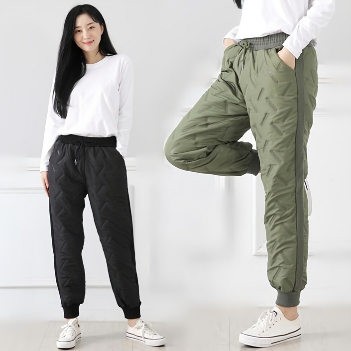 오지다 누빔 솜 패딩 바지 남녀공용 빅사이즈